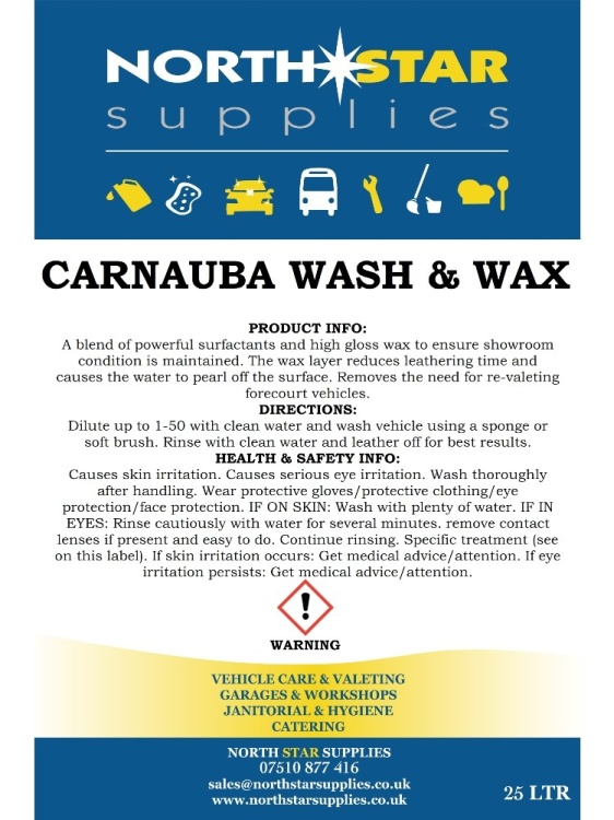 Carnauba Wash & Wax Shampoo - North Star Supplies