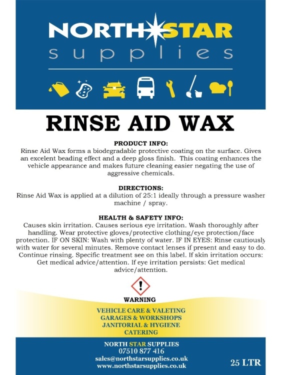 Rinse Aid Wax - North Star Supplies